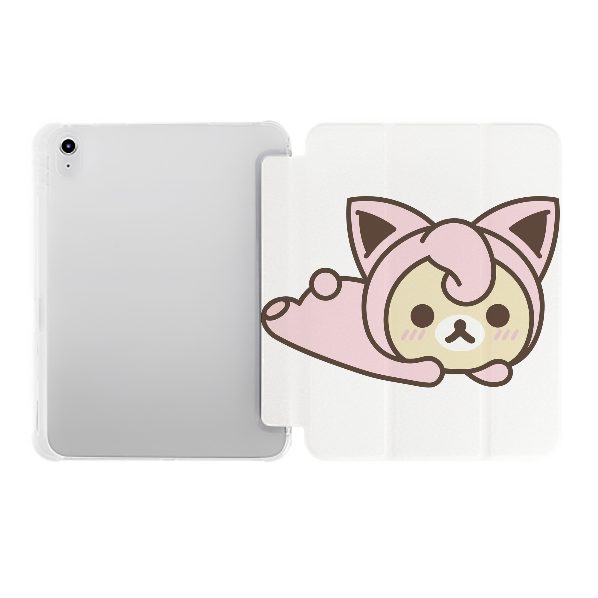 （画像用） リラックマ リラックマ キイロイトリ Rilakkuma Korilakkuma Kiiroitori IPad ケース ペン収納付き 三つ折りスタンド PUレザー×シリコン 対応機種9.5/10.5/10.9インチ